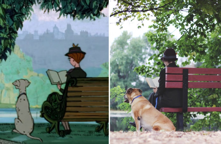 Illustration de l'article : Pour leurs photos d'engagement, ils recréent une scène culte des 101 Dalmatiens