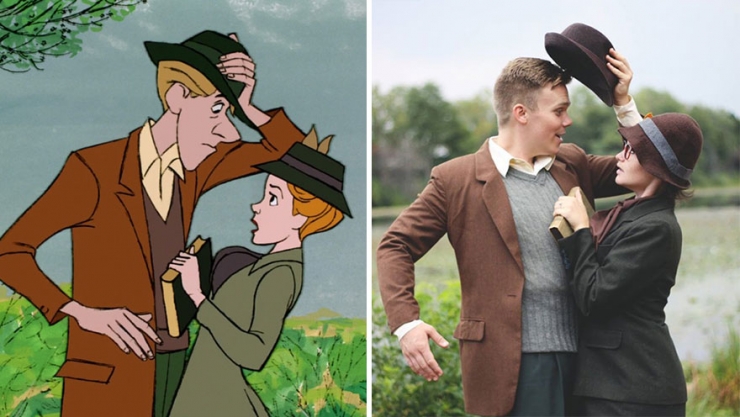 Illustration de l'article : Pour leurs photos d'engagement, ils recréent une scène culte des 101 Dalmatiens