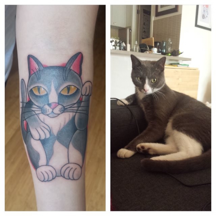 Illustration de l'article : Ces personnes qui ont choisi de se faire tatouer les portraits de leurs chats adorés