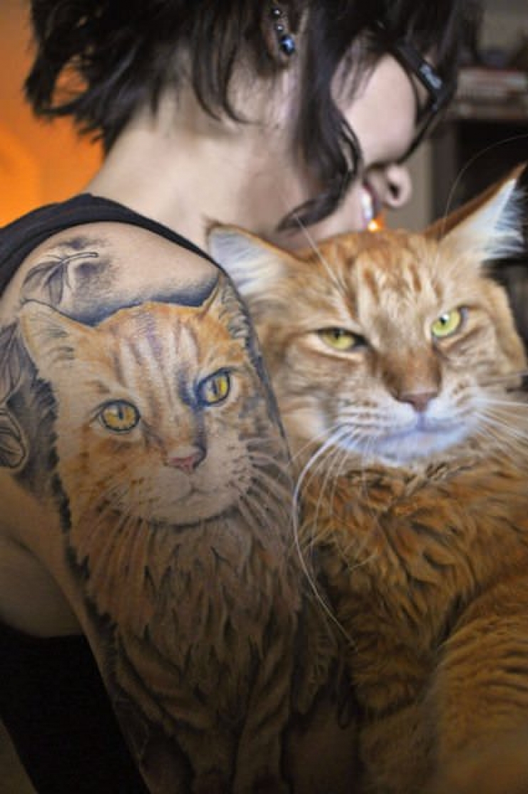 Illustration de l'article : Ces personnes qui ont choisi de se faire tatouer les portraits de leurs chats adorés