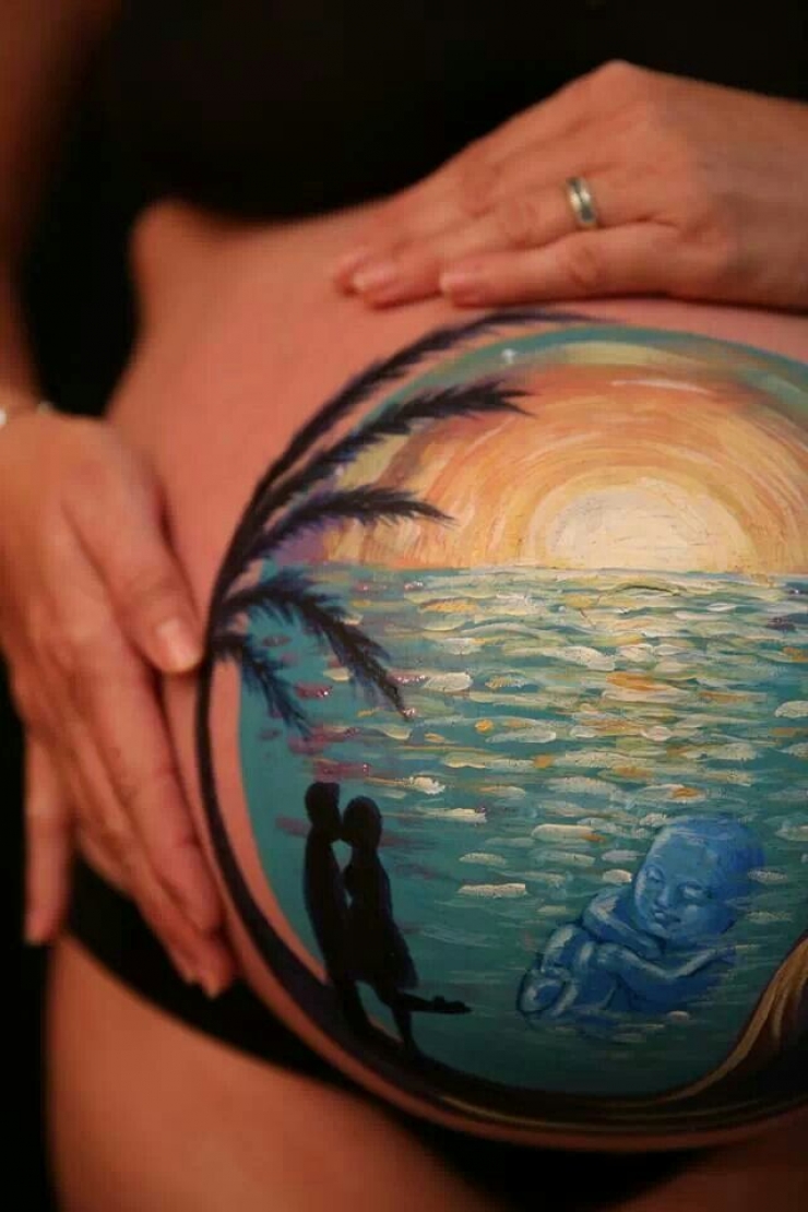 Illustration de l'article : Elles sont enceintes et se familiarisent avec le Belly Painting pour mettre leurs ventres en avant... C'est magnifique !