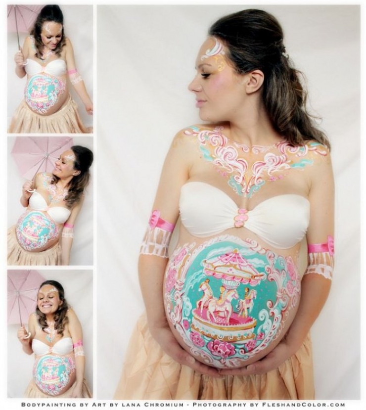 Illustration de l'article : Elles sont enceintes et se familiarisent avec le Belly Painting pour mettre leurs ventres en avant... C'est magnifique !