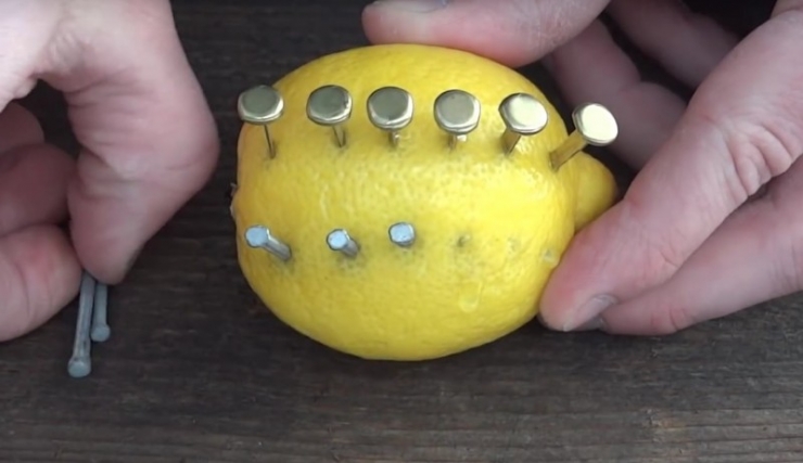 Illustration de l'article : Il enfonce des clous dans un citron pour nous présenter une astuce qui étonnera vos invités...