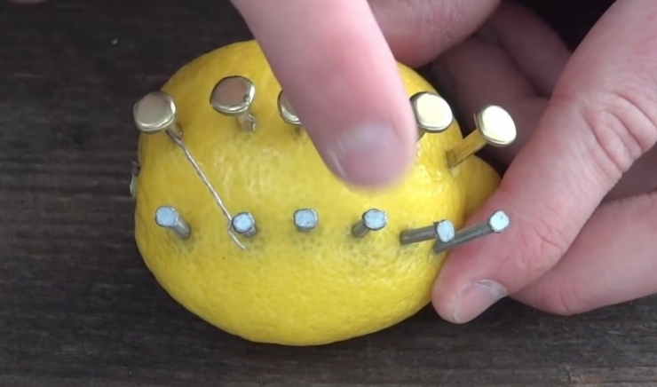 Illustration de l'article : Il enfonce des clous dans un citron pour nous présenter une astuce qui étonnera vos invités...