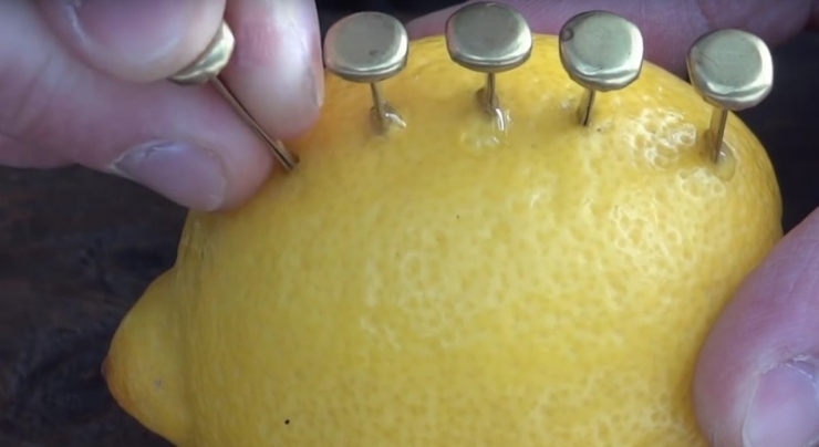 Illustration de l'article : Il enfonce des clous dans un citron pour nous présenter une astuce qui étonnera vos invités...