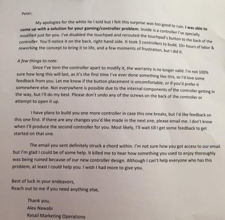 Illustration de l'article : La demande touchante d'un jeune handicap&eacute; &agrave; la soci&eacute;t&eacute; SONY... La r&eacute;ponse est superbe!