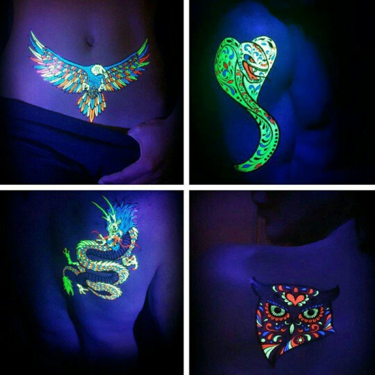 Illustration de l'article : Discrets le jour, ces tatouages &agrave; la lumi&egrave;re UV sont magnifiques la nuit...