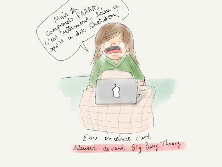 Illustration de l'article : En 13 dessins adorables, elle retranscrit sa grossesse en guise de cadeau pour sa fille qui va na&icirc;tre !