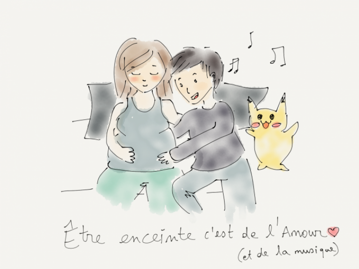 Illustration de l'article : En 13 dessins adorables, elle retranscrit sa grossesse en guise de cadeau pour sa fille qui va na&icirc;tre !