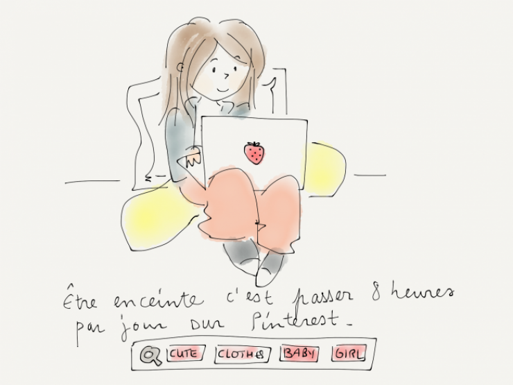 Illustration de l'article : En 13 dessins adorables, elle retranscrit sa grossesse en guise de cadeau pour sa fille qui va na&icirc;tre !