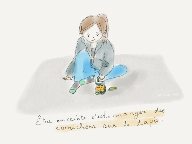 Illustration de l'article : En 13 dessins adorables, elle retranscrit sa grossesse en guise de cadeau pour sa fille qui va na&icirc;tre !