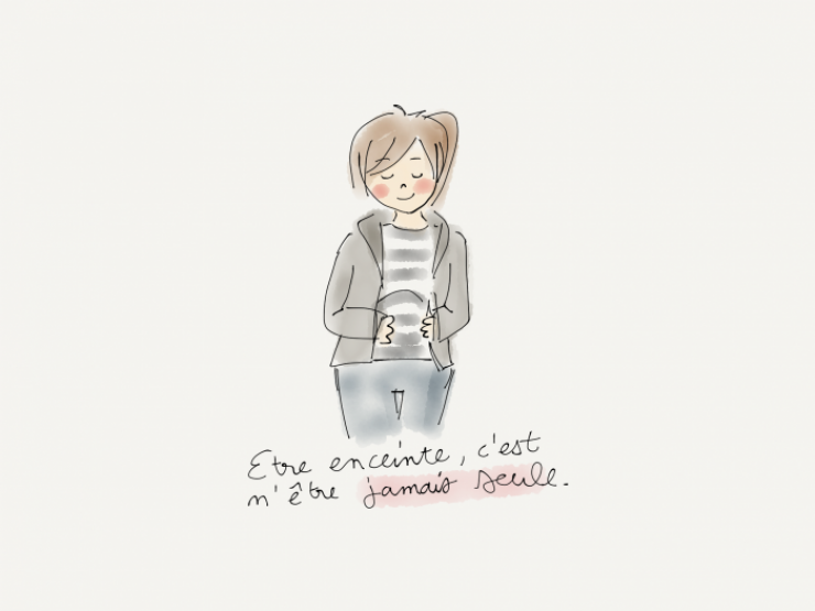 Illustration de l'article : En 13 dessins adorables, elle retranscrit sa grossesse en guise de cadeau pour sa fille qui va na&icirc;tre !