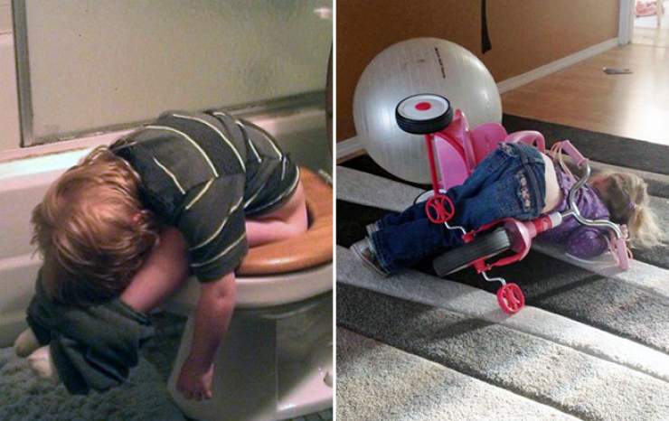 Illustration de l'article : Les enfants sont capables de s'endormir n'importe o&ugrave;. La preuve avec ces 25 photos !