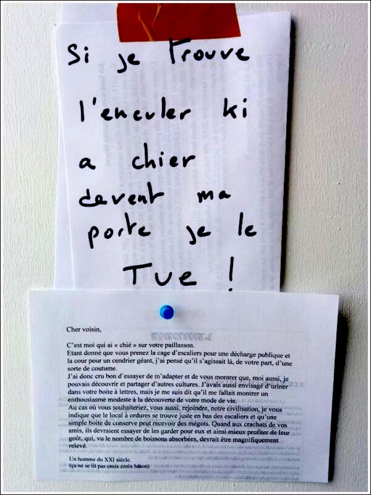 Illustration de l'article : C'est la guerre entre les voisins et à voir ces 20 messages, ça devient vraiment grave !