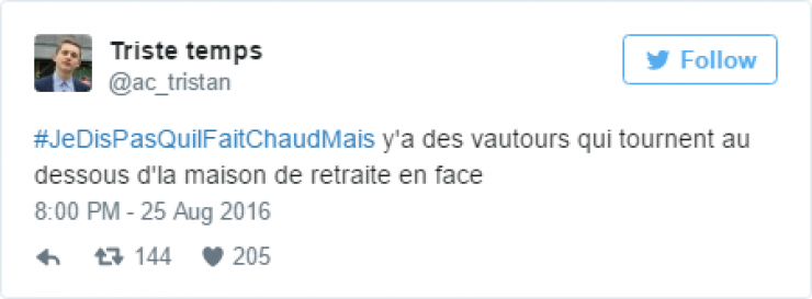 Illustration de l'article : #JeDisPAsQuilFaitChaudMais: 35 tweets tordants autour de ce hashtag caniculaire...