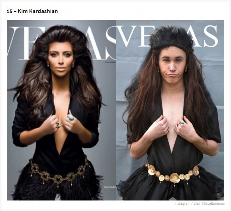 Illustration de l'article : Il parodie les photos de stars féminines sur Instagram. 20 photos !