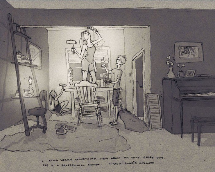 Illustration de l'article : Pendant 1 an, il dessine chaque jour passé avec sa femme… Une vie de couple illustrée avec passion !