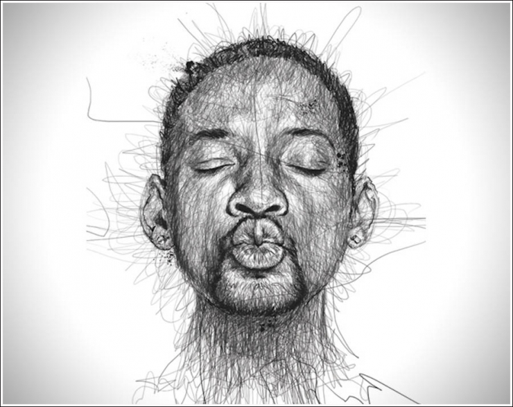 Illustration de l'article : Cet homme dessine des célébrités et la pointe de son crayon ne quitte jamais la feuille ! Une performance impressionnante...