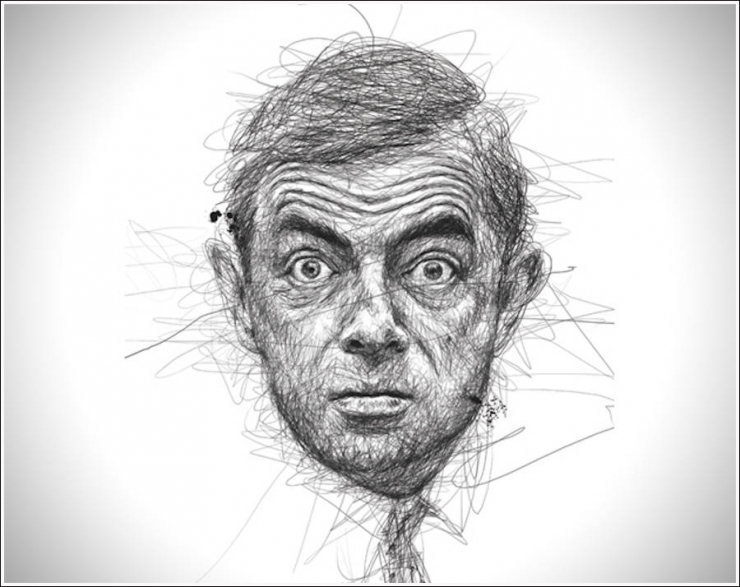 Illustration de l'article : Cet homme dessine des célébrités et la pointe de son crayon ne quitte jamais la feuille ! Une performance impressionnante...