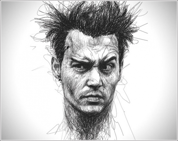 Illustration de l'article : Cet homme dessine des célébrités et la pointe de son crayon ne quitte jamais la feuille ! Une performance impressionnante...