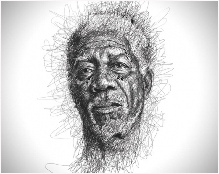 Illustration de l'article : Cet homme dessine des célébrités et la pointe de son crayon ne quitte jamais la feuille ! Une performance impressionnante...