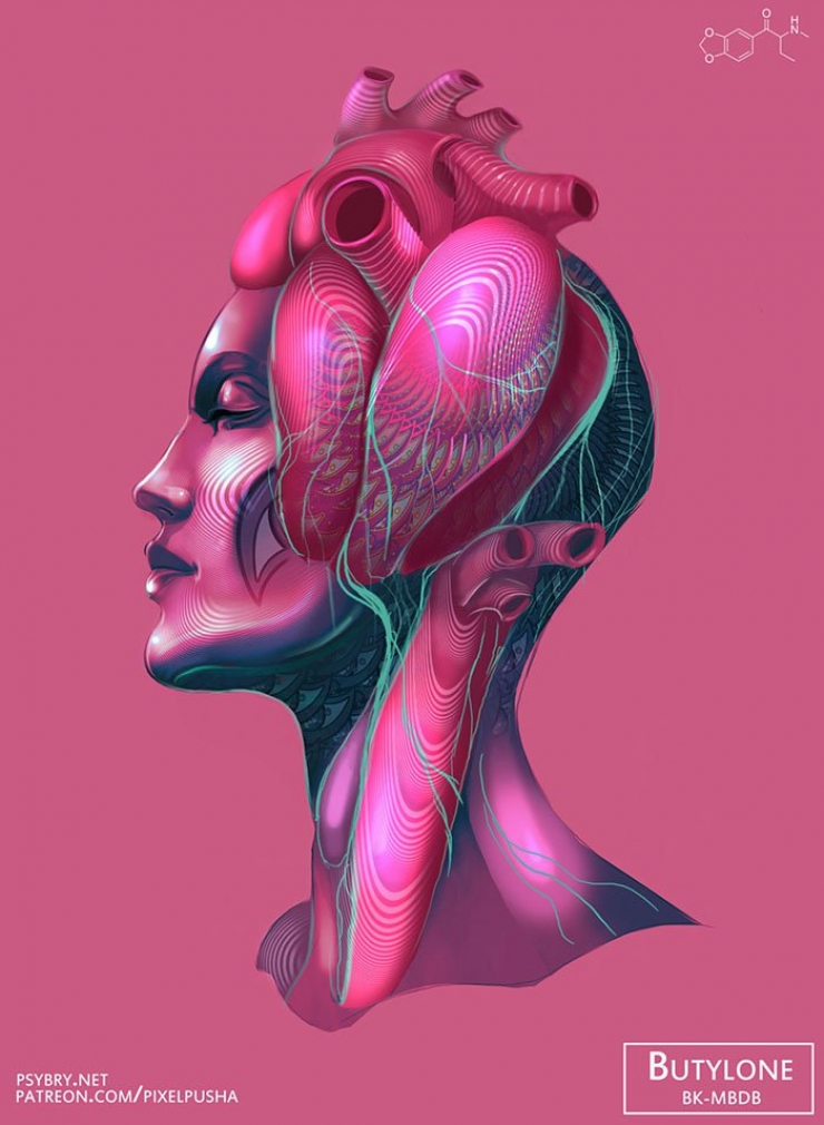 Illustration de l'article : Pendant 20 jours, cet artiste prend une drogue différente chaque matin et il laisse parler les effets de chacune d’entre elles via ses dessins !