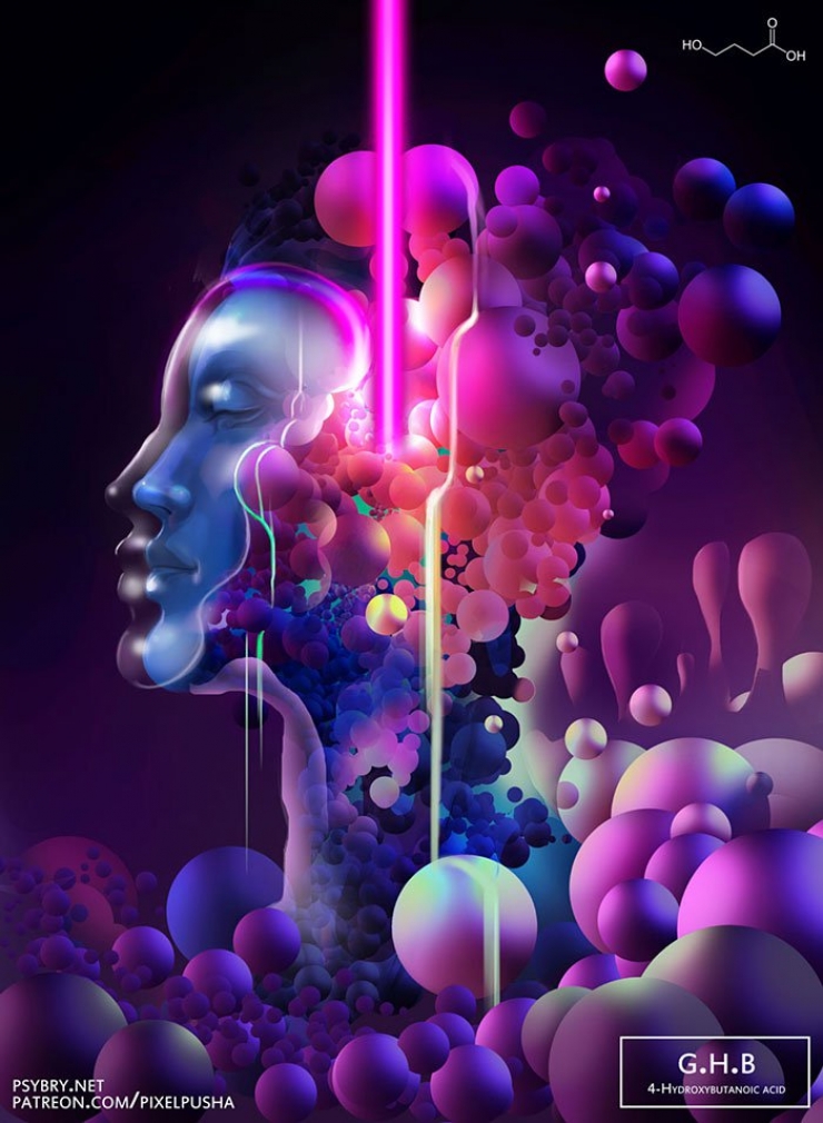 Illustration de l'article : Pendant 20 jours, cet artiste prend une drogue différente chaque matin et il laisse parler les effets de chacune d’entre elles via ses dessins !