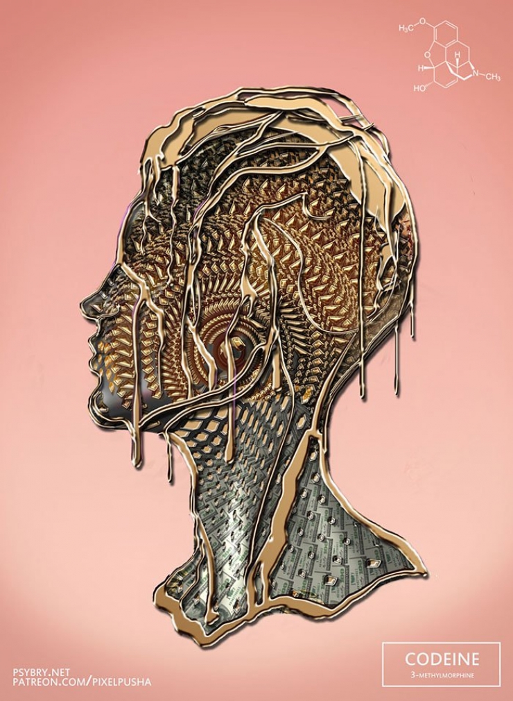 Illustration de l'article : Pendant 20 jours, cet artiste prend une drogue différente chaque matin et il laisse parler les effets de chacune d’entre elles via ses dessins !