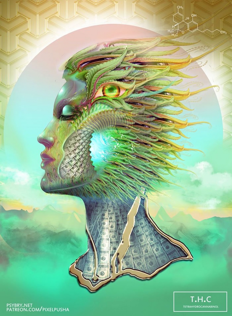 Illustration de l'article : Pendant 20 jours, cet artiste prend une drogue différente chaque matin et il laisse parler les effets de chacune d’entre elles via ses dessins !