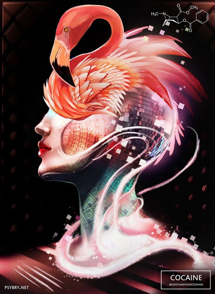 Illustration de l'article : Pendant 20 jours, cet artiste prend une drogue différente chaque matin et il laisse parler les effets de chacune d’entre elles via ses dessins !