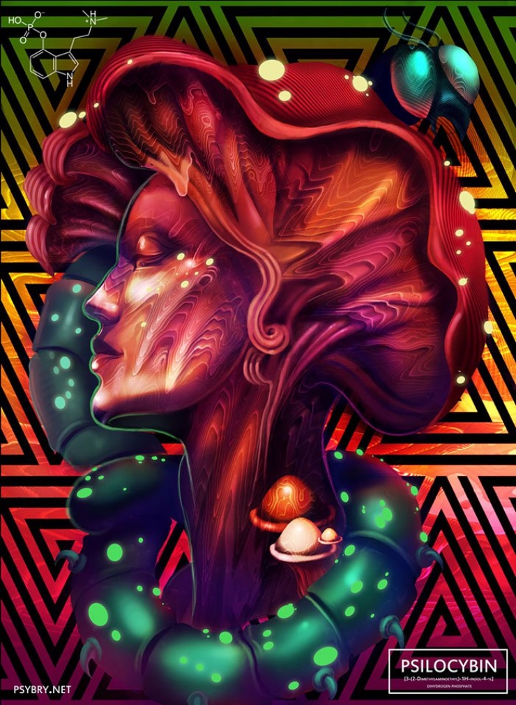 Illustration de l'article : Pendant 20 jours, cet artiste prend une drogue différente chaque matin et il laisse parler les effets de chacune d’entre elles via ses dessins !