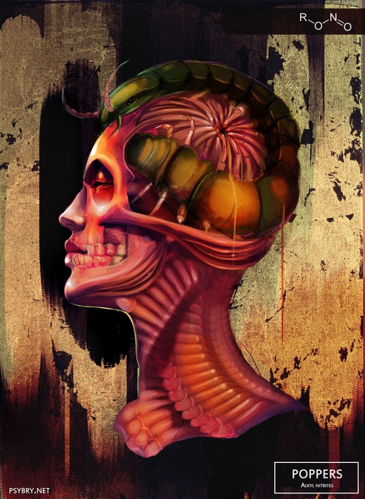 Illustration de l'article : Pendant 20 jours, cet artiste prend une drogue différente chaque matin et il laisse parler les effets de chacune d’entre elles via ses dessins !