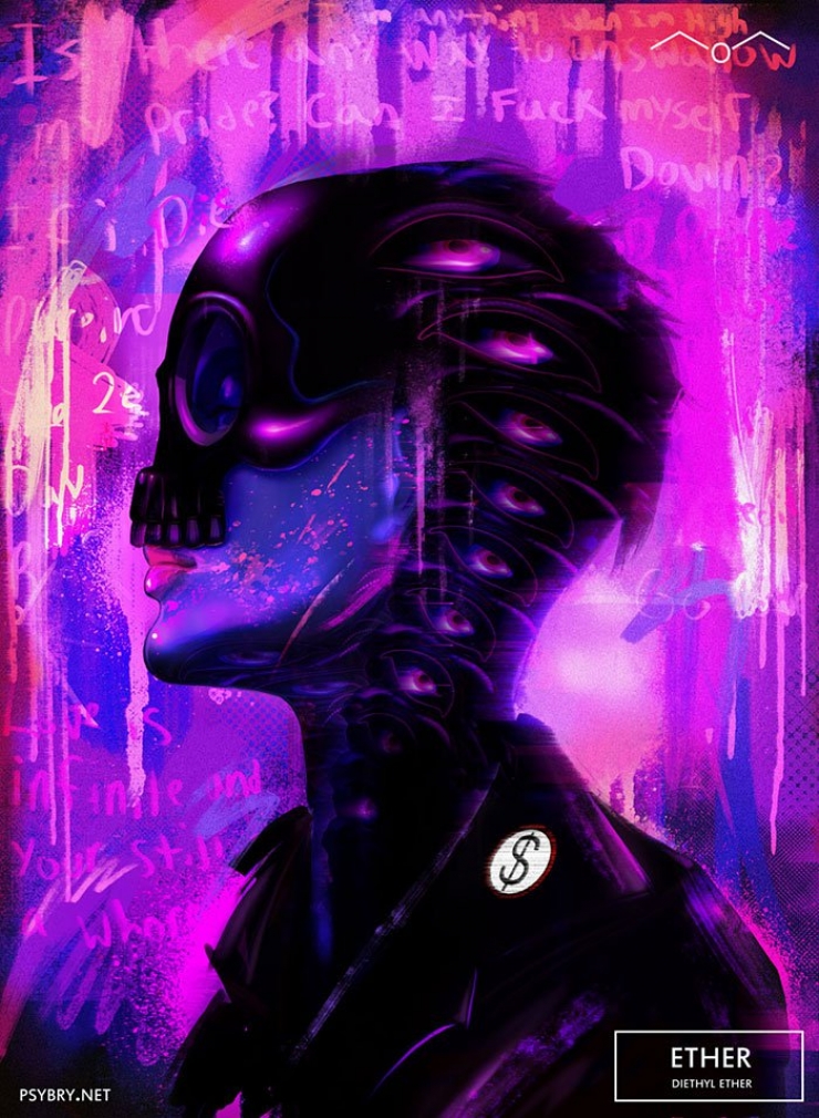 Illustration de l'article : Pendant 20 jours, cet artiste prend une drogue différente chaque matin et il laisse parler les effets de chacune d’entre elles via ses dessins !