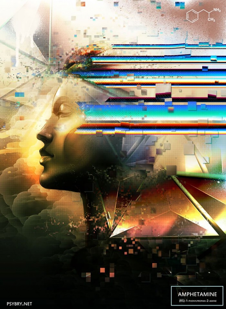 Illustration de l'article : Pendant 20 jours, cet artiste prend une drogue différente chaque matin et il laisse parler les effets de chacune d’entre elles via ses dessins !