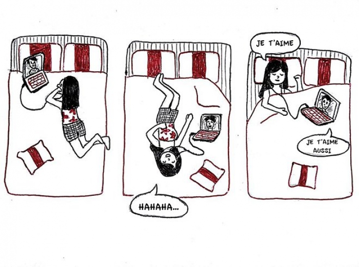 Illustration de l'article : 15 images qui illustrent parfaitement les relations de couple à distance