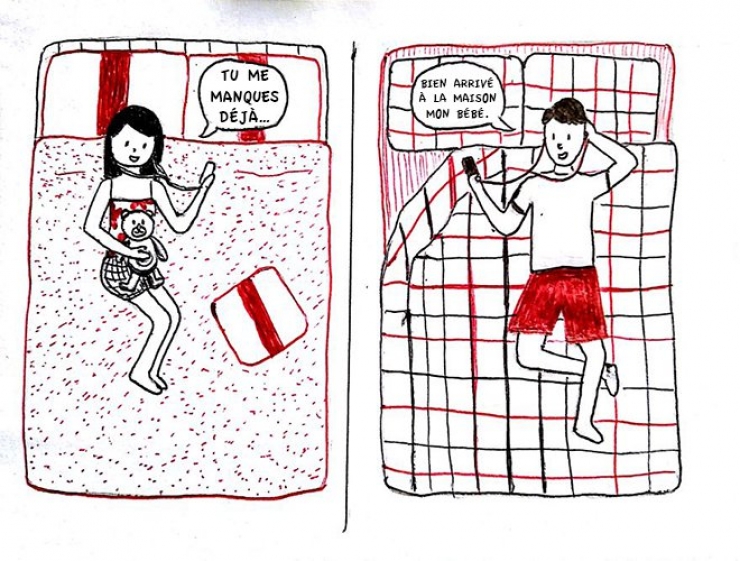 Illustration de l'article : 15 images qui illustrent parfaitement les relations de couple à distance