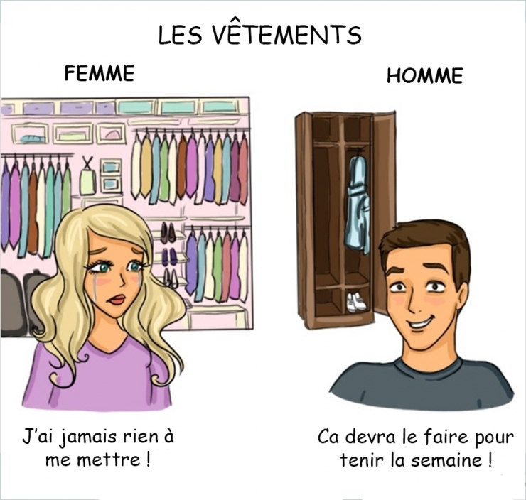 Illustration de l'article : Hommes Vs Femmes, voici ce qui les opposent complètement en 14 illustrations !
