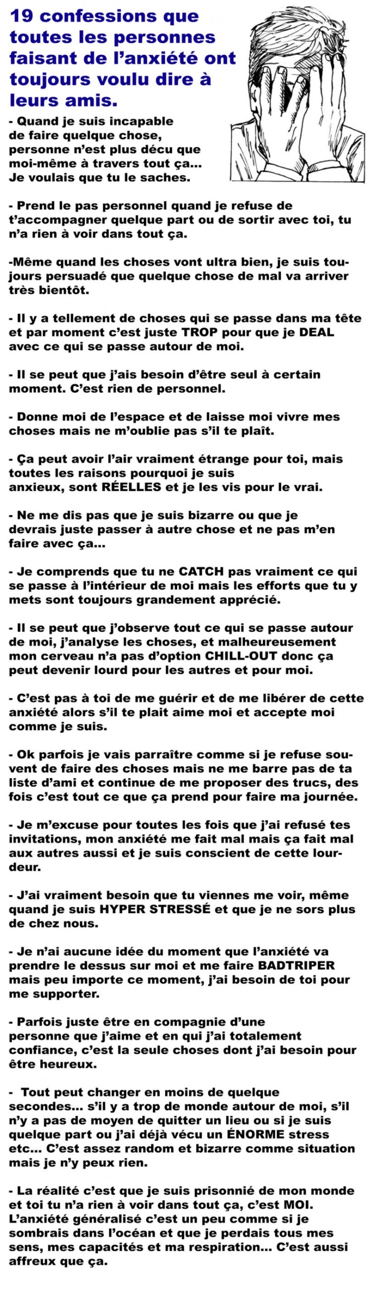 Illustration de l'article : Seuls ceux qui souffrent d'anxiété comprendront ces 19 confessions...