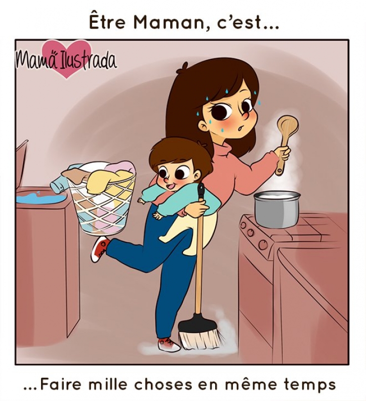 Illustration de l'article : Pas facile d'être une maman moderne, la preuve avec ces 18 bandes dessinées...