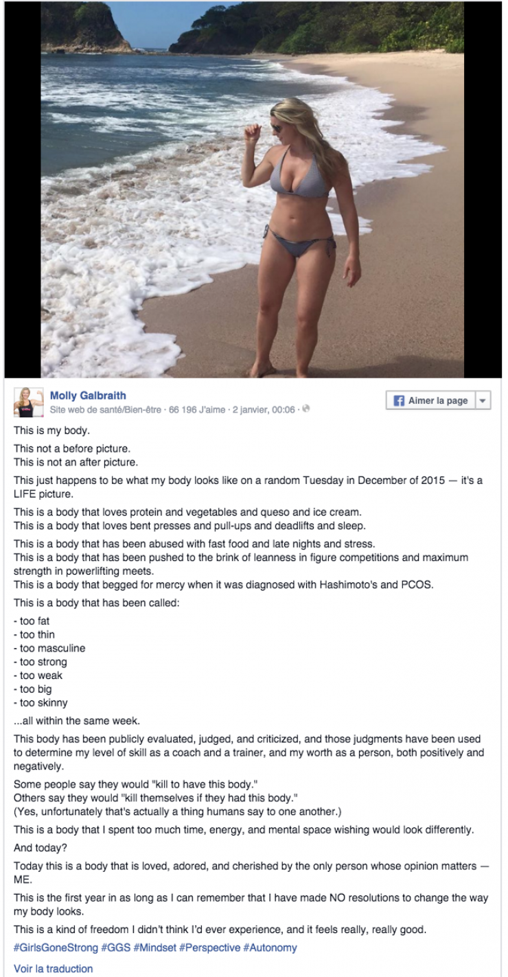 Illustration de l'article : "Ma définition d'un corps de rêve": La réponse Facebook d'une femme qui en a marre...