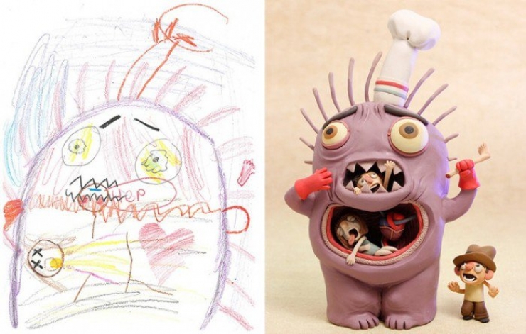 Illustration de l'article : Quand des artistes décident de faire vivre les dessins de monstres des enfants...