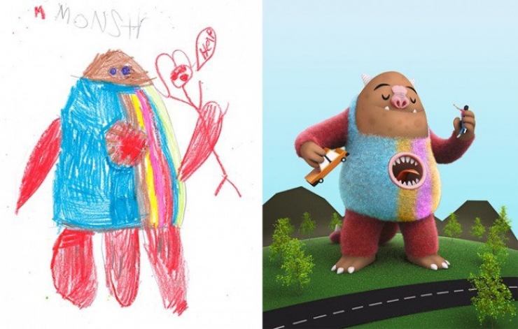 Illustration de l'article : Quand des artistes décident de faire vivre les dessins de monstres des enfants...