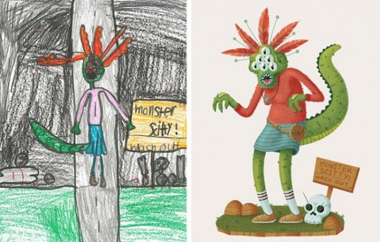 Illustration de l'article : Quand des artistes décident de faire vivre les dessins de monstres des enfants...