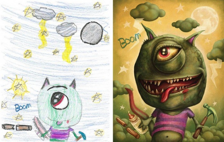 Illustration de l'article : Quand des artistes décident de faire vivre les dessins de monstres des enfants...