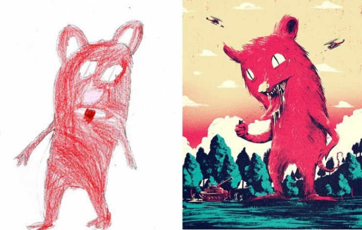 Illustration de l'article : Quand des artistes décident de faire vivre les dessins de monstres des enfants...