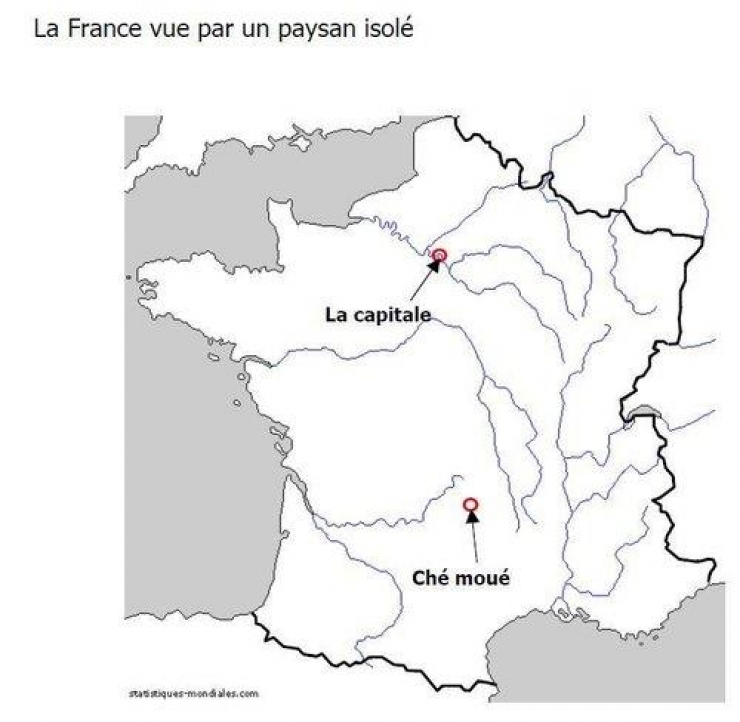 Illustration de l'article : 21 cartes qui nous montrent la France vue par différentes personnes… Vive les clichés !