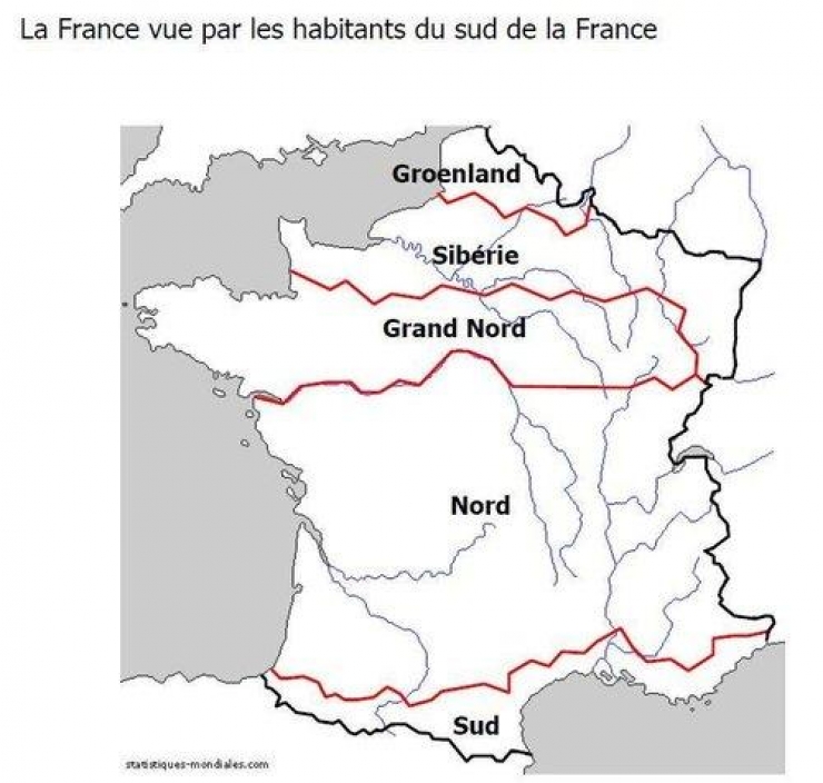 Illustration de l'article : 21 cartes qui nous montrent la France vue par différentes personnes… Vive les clichés !