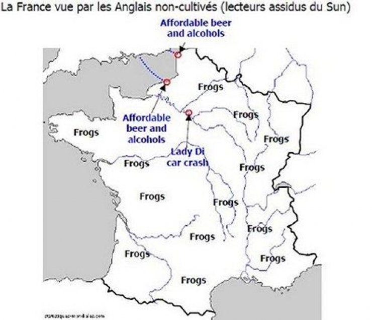 Illustration de l'article : 21 cartes qui nous montrent la France vue par différentes personnes… Vive les clichés !