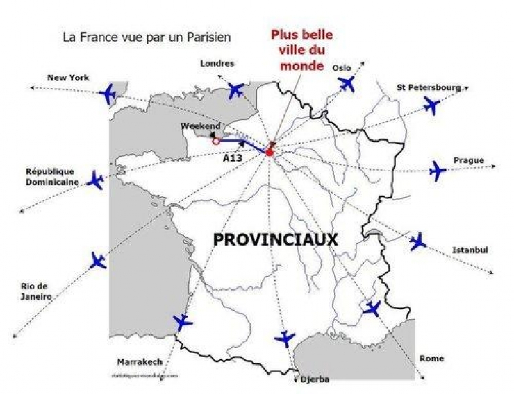 Illustration de l'article : 21 cartes qui nous montrent la France vue par différentes personnes… Vive les clichés !