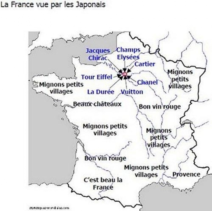 Illustration de l'article : 21 cartes qui nous montrent la France vue par différentes personnes… Vive les clichés !